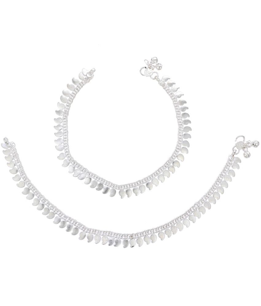     			AanyaCentric - Silver Anklets ( Pack of 1 )