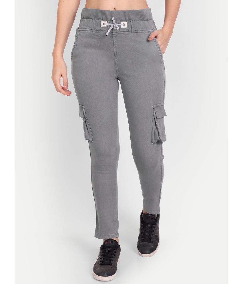     			AngelFab - Grey Denim Skinny Women's Cargo Pants ( Pack of 1 )