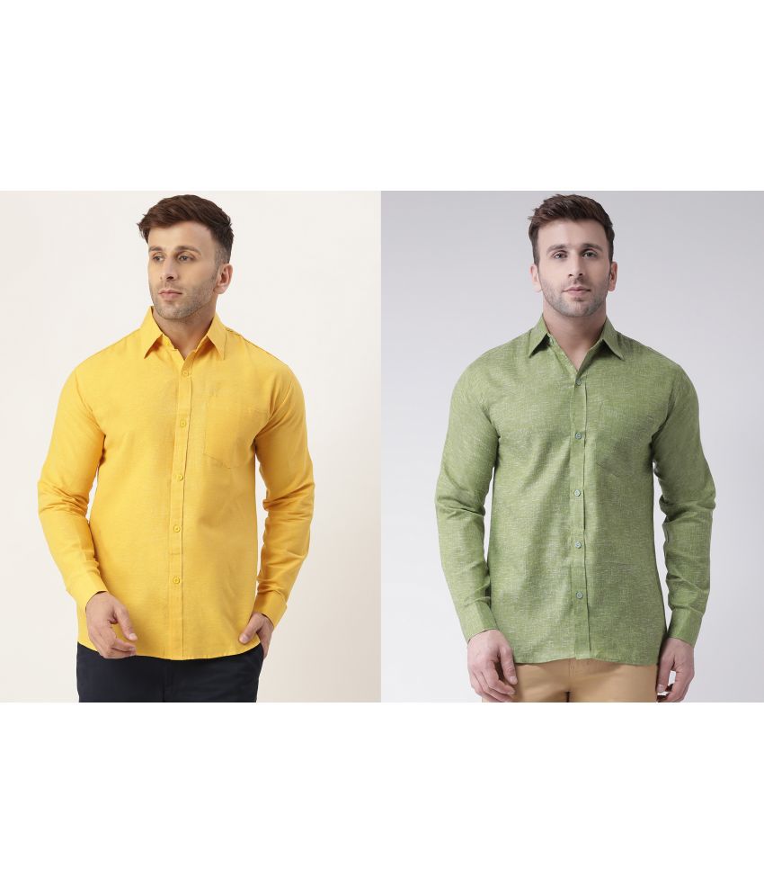     			RIAG - Green Cotton Blend Regular Fit Men's Casual Shirt ( Pack of 2 )