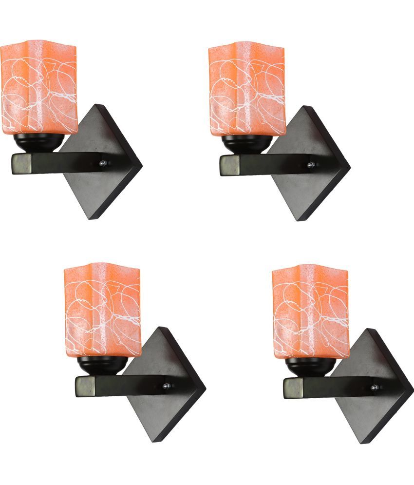     			Somil - Orange Wallchiere ( Pack of 4 )