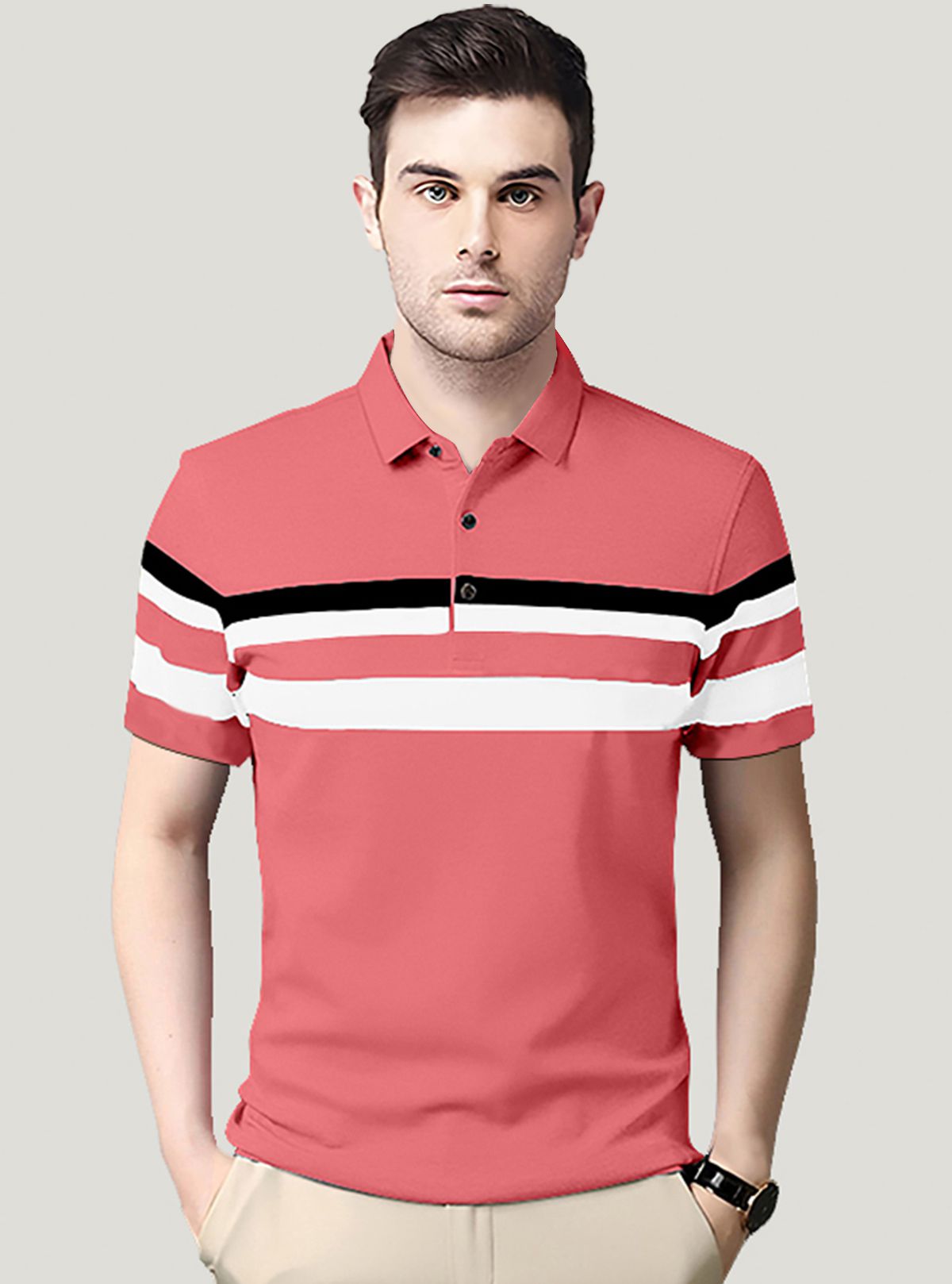     			AUSK - Light Pink Cotton Blend Regular Fit Men's Polo T Shirt ( Pack of 1 )