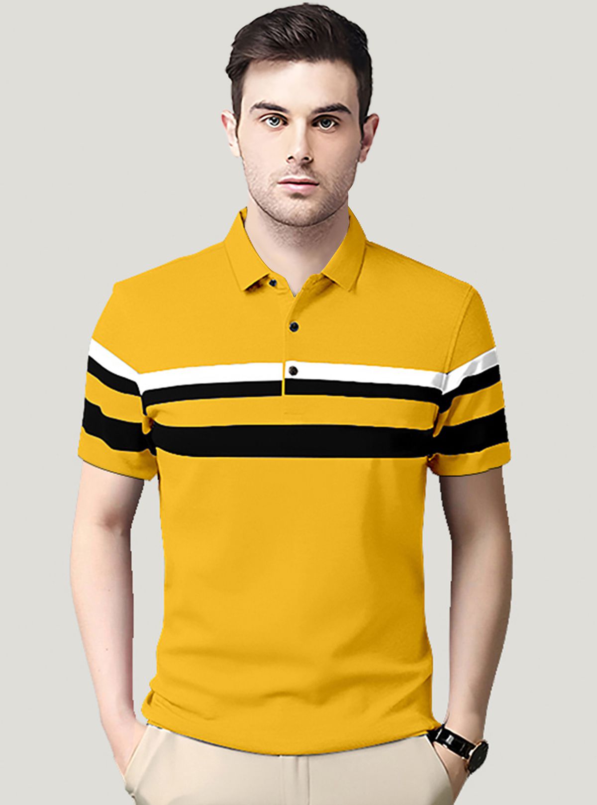    			AUSK - Mustard Cotton Blend Regular Fit Men's Polo T Shirt ( Pack of 1 )