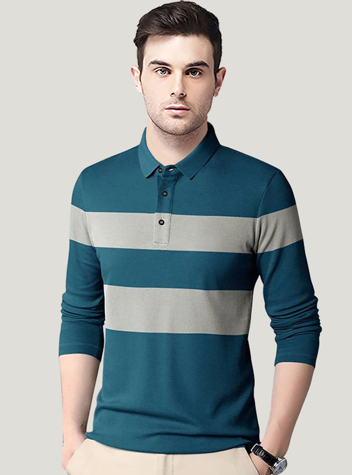     			AUSK - Teal Blue Cotton Blend Regular Fit Men's Polo T Shirt ( Pack of 1 )