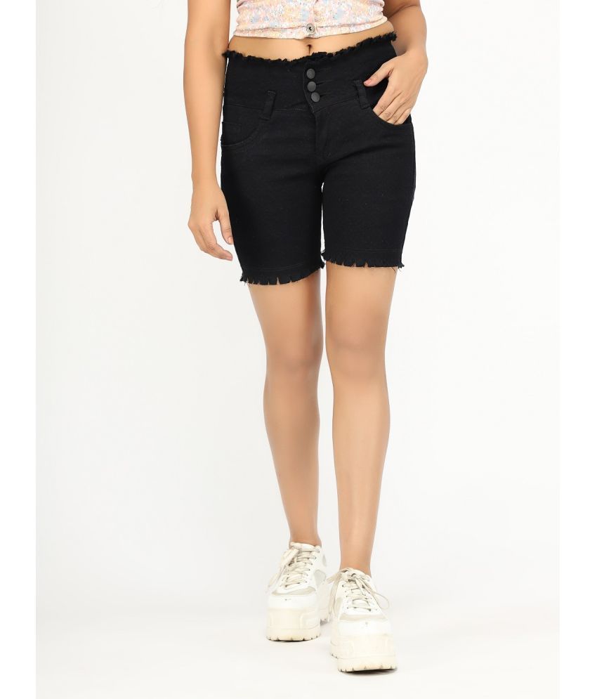     			AngelFab Denim Cut-Offs - Black