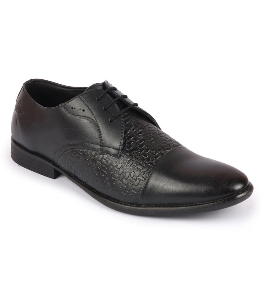     			Fausto - Black Men's Oxford Formal Shoes