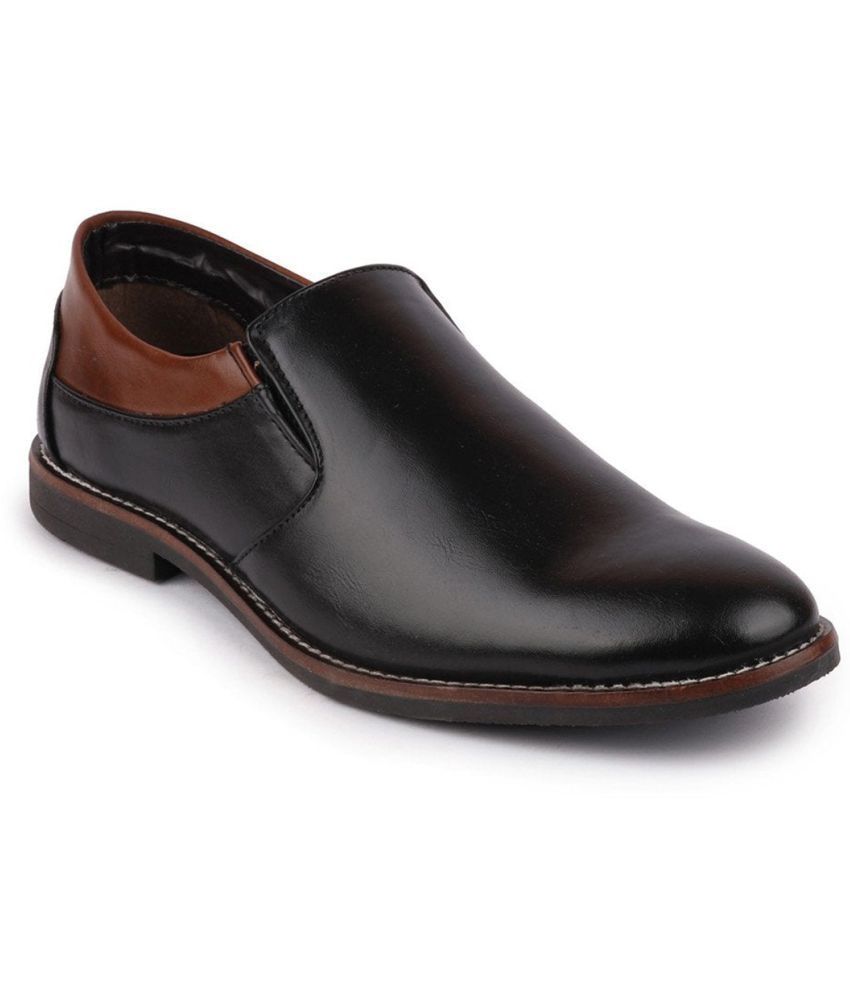     			Fausto - Black Men's Slip On Formal Shoes