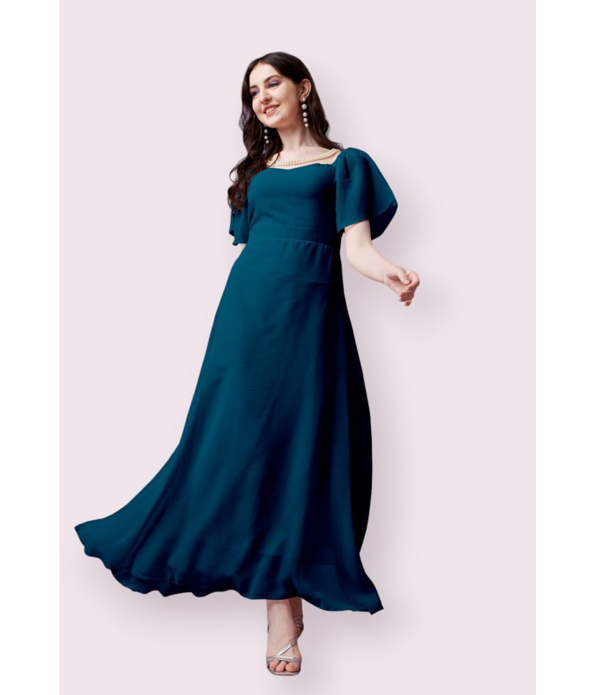     			Femvy - Blue Georgette Women's Gown ( Pack of 1 )