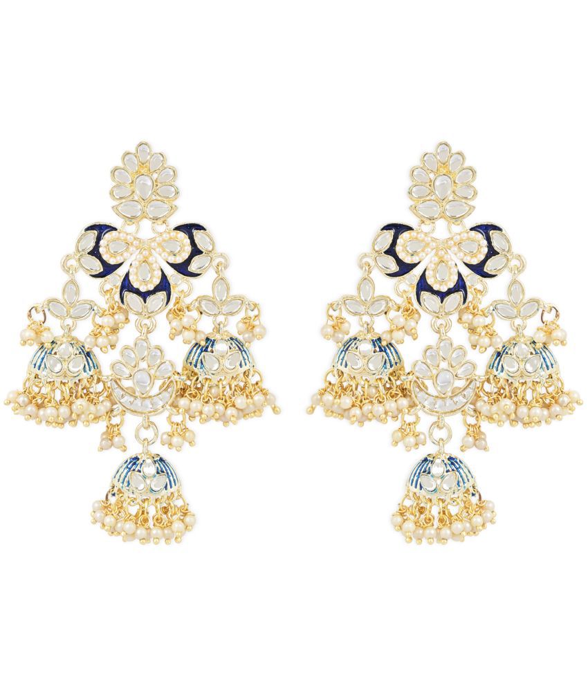     			I Jewels - Blue Danglers Earrings ( Pack of 1 )