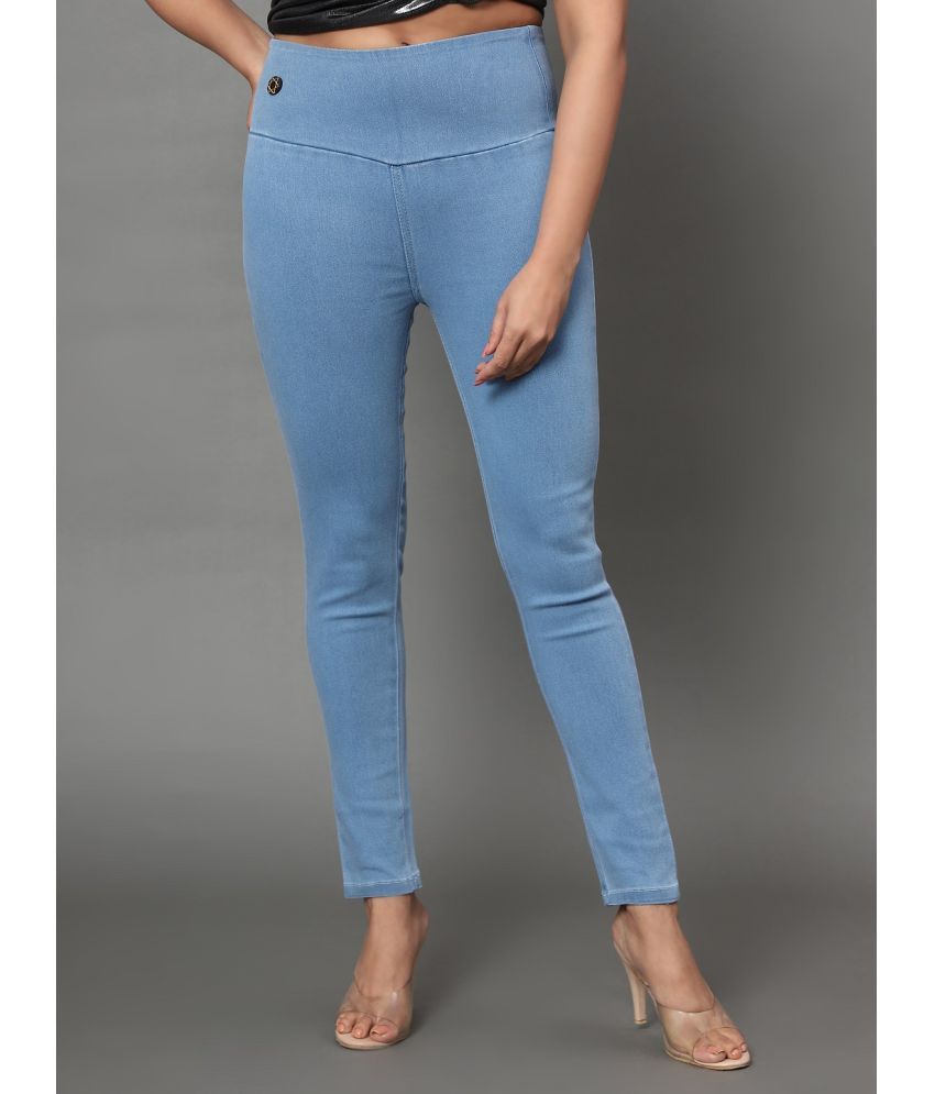     			AngelFab - Denim Skinny Fit Light Blue Women's Jeggings ( Pack of 1 )