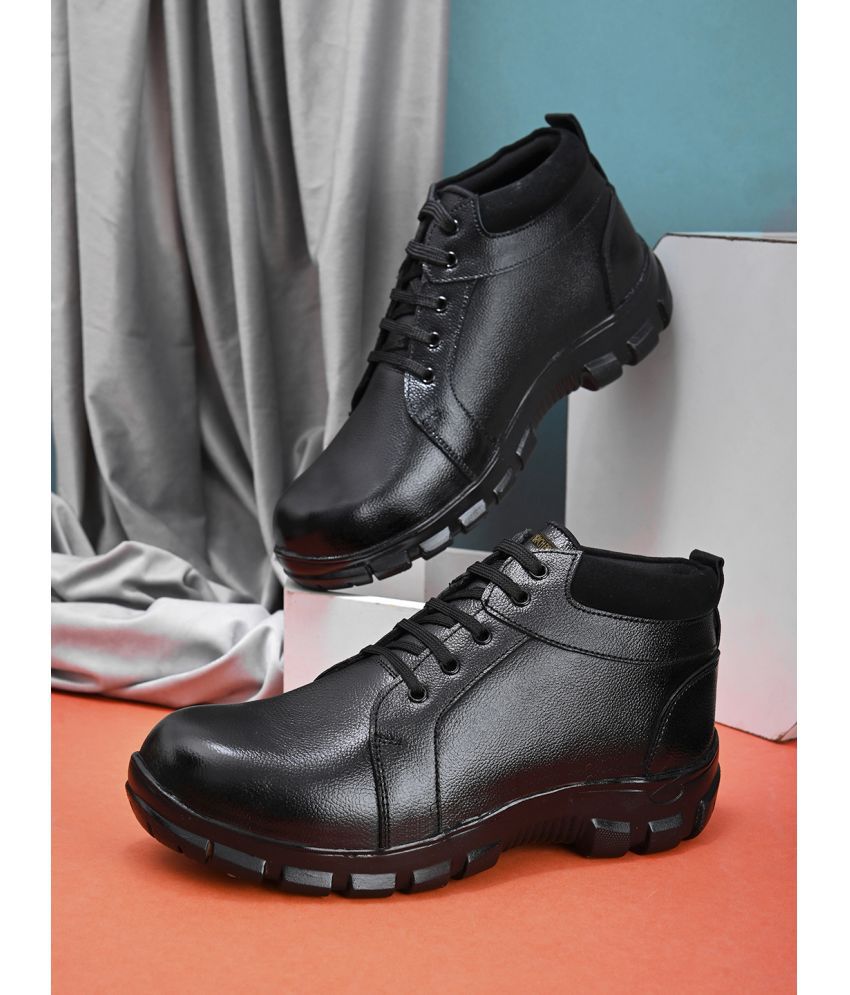     			Enrich Field High Ankle Black Safety Shoes