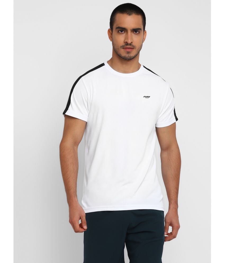     			FURO - White Polyester Regular Fit Men's T-Shirt ( Pack of 1 )