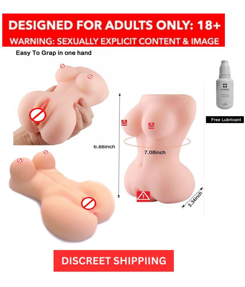     			Half Body Mini Silicone Pocket Pussy Sex Doll With Breast And Anal For Masturbation Toy With Free Lubiricant