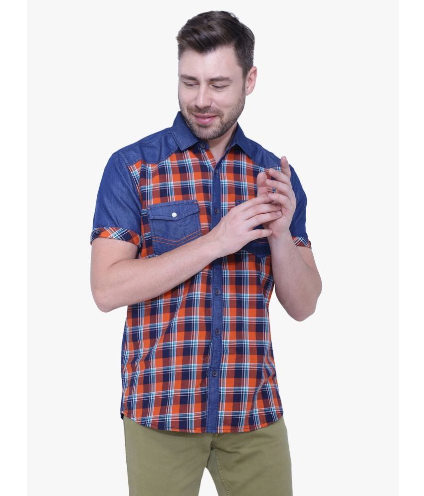     			Kuons Avenue - Orange Denim Slim Fit Men's Casual Shirt ( Pack of 1 )