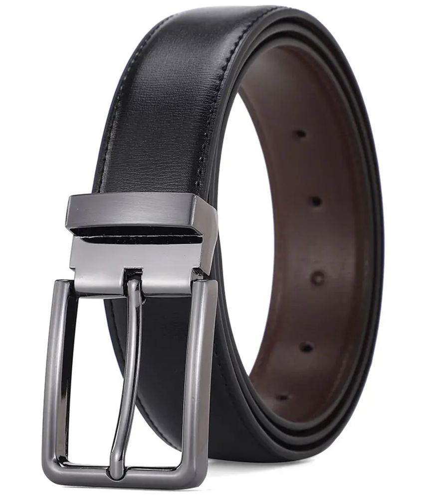     			Loopa - Black Leather Men's Reversible Belt ( Pack of 1 )