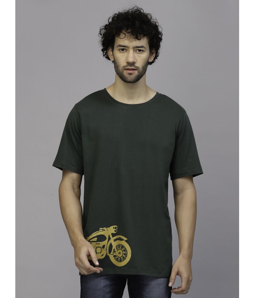     			Rigo - Dark Green 100% Cotton Oversized Fit Men's T-Shirt ( Pack of 1 )