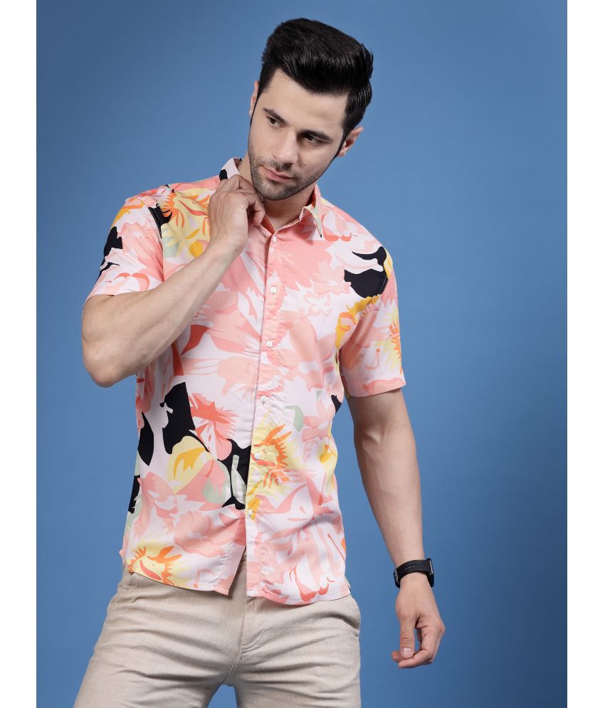     			Rigo - Pink Rayon Slim Fit Men's Casual Shirt ( Pack of 1 )