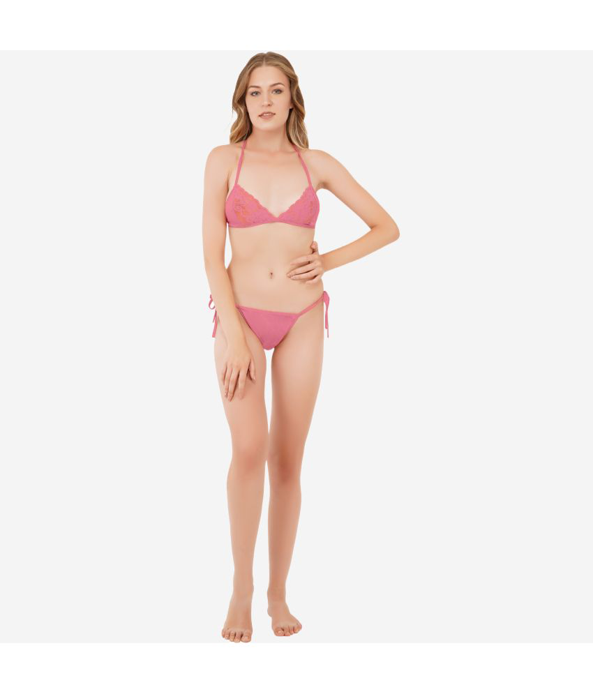     			SELETA - Pink Assorted Cotton Lycra Women's Bra & Panty Set ( Pack of 1 )