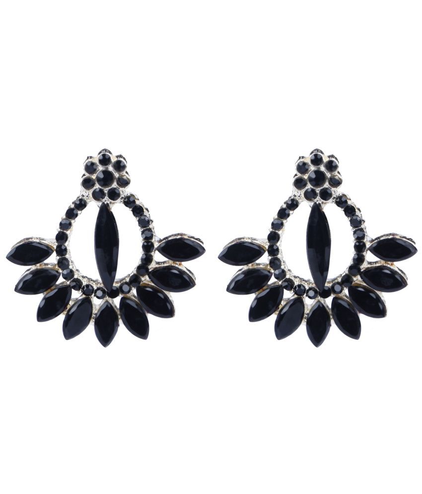     			Sunhari Jewels - Black Hoops Earrings ( Pack of 1 )
