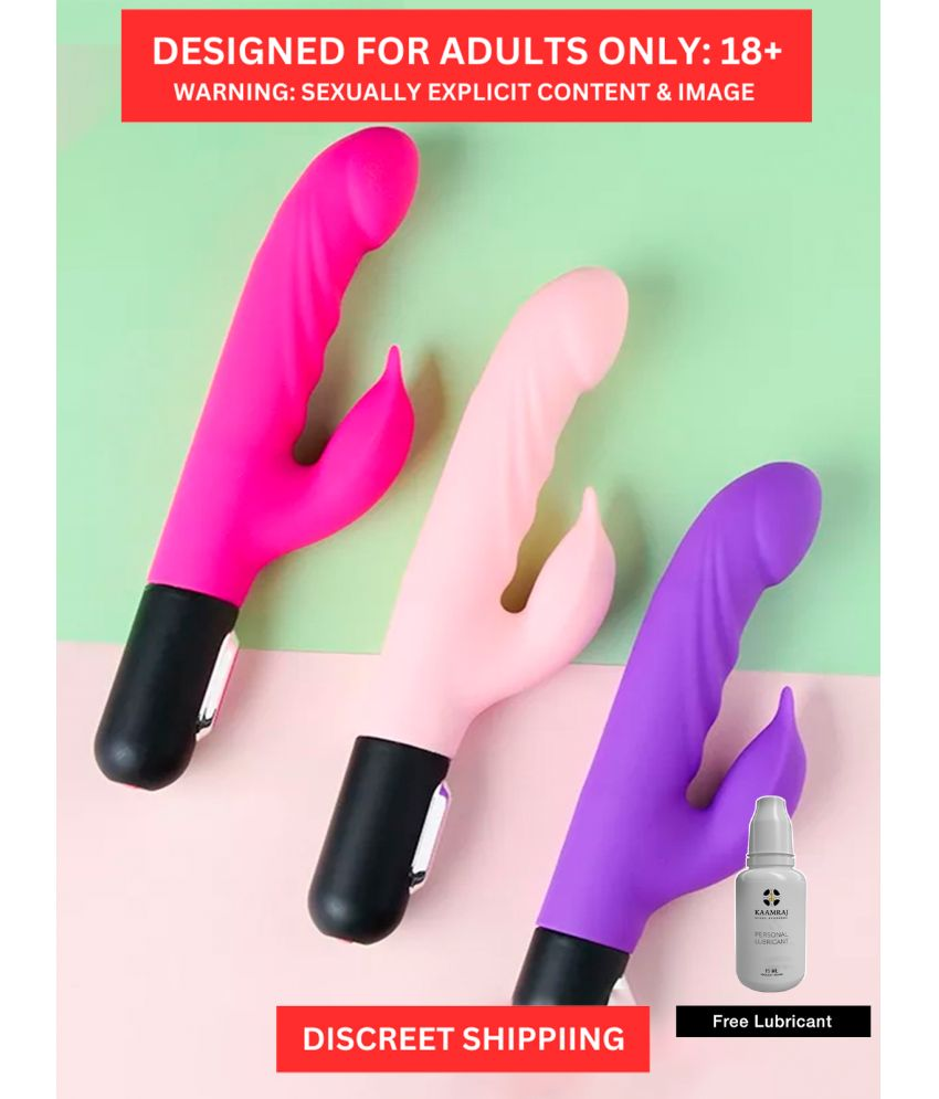     			Ultimate Rabbit Pleasure Wand-SKIN SAFE Silicone Material Vibrator with Free Kaamraj Lube on the Box by Naughty Nights