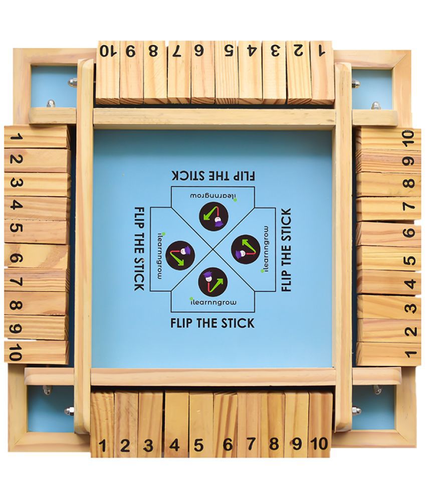     			ILEARNNGROW Shut The Box - Dice Game (1-4 Players) for Kids & Adults, Interactive & Fun Tabletop Game to Improve Math & Motor Skills for Age 5 and above