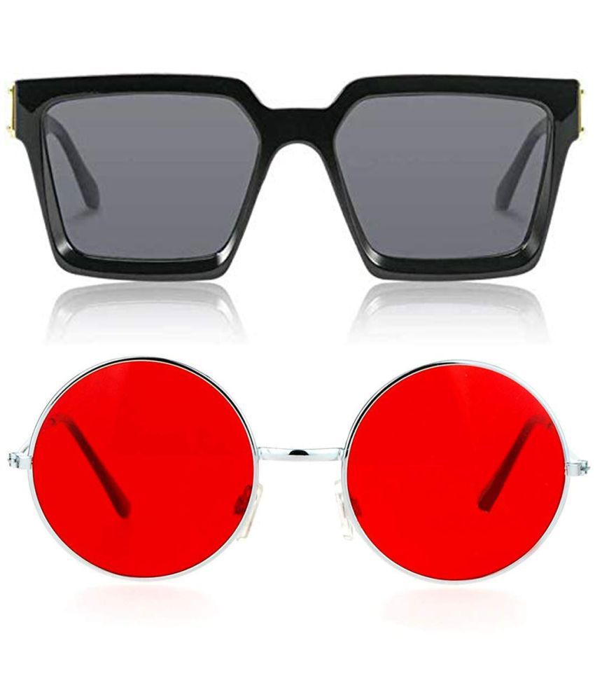     			Kanny Devis - Black Rectangular Sunglasses ( Pack of 2 )