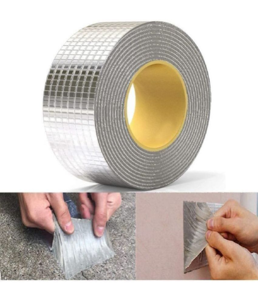     			Leakage Repair Waterproof Tape for Pipe Leakage Roof Water Leakage Solution Alum - Silver Single Sided Duct Tape ( Pack of 1 )