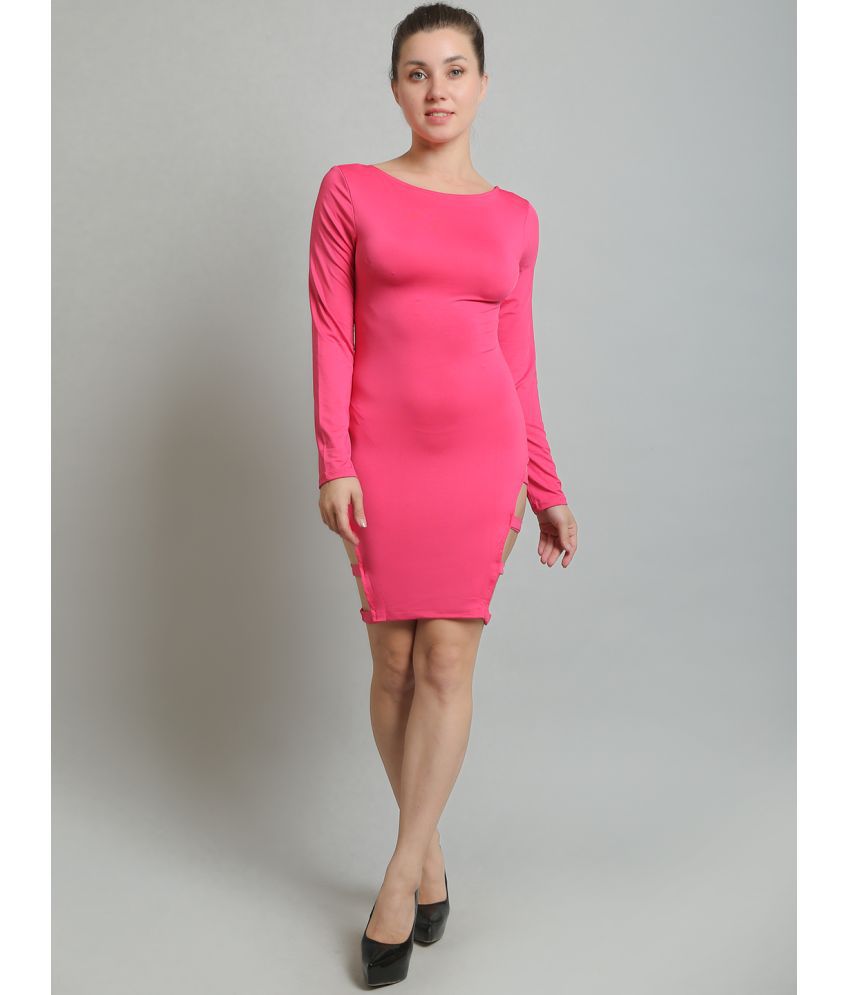     			N-Gal - Pink Lycra Women's Cut Out Dress ( Pack of 1 )