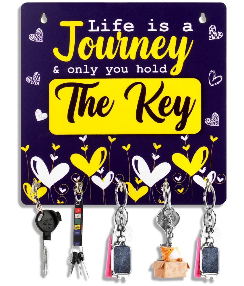     			Suveharts Purple Wood Key Holder - Pack of 1