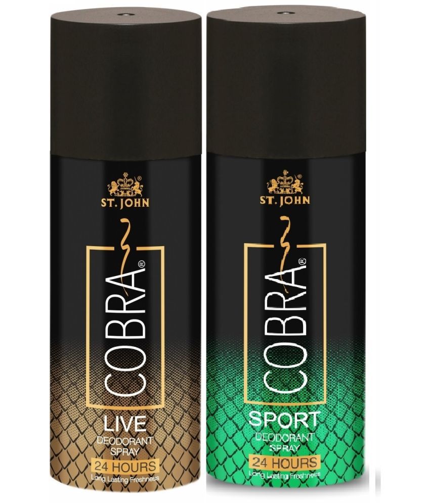     			Vi-John - Cobra Live, & Sports 150ml Each for Men Deodorant Spray for Men 300 ml ( Pack of 2 )