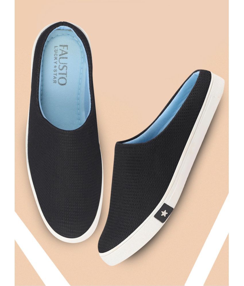     			Fausto Black Men's Slip-on Shoes