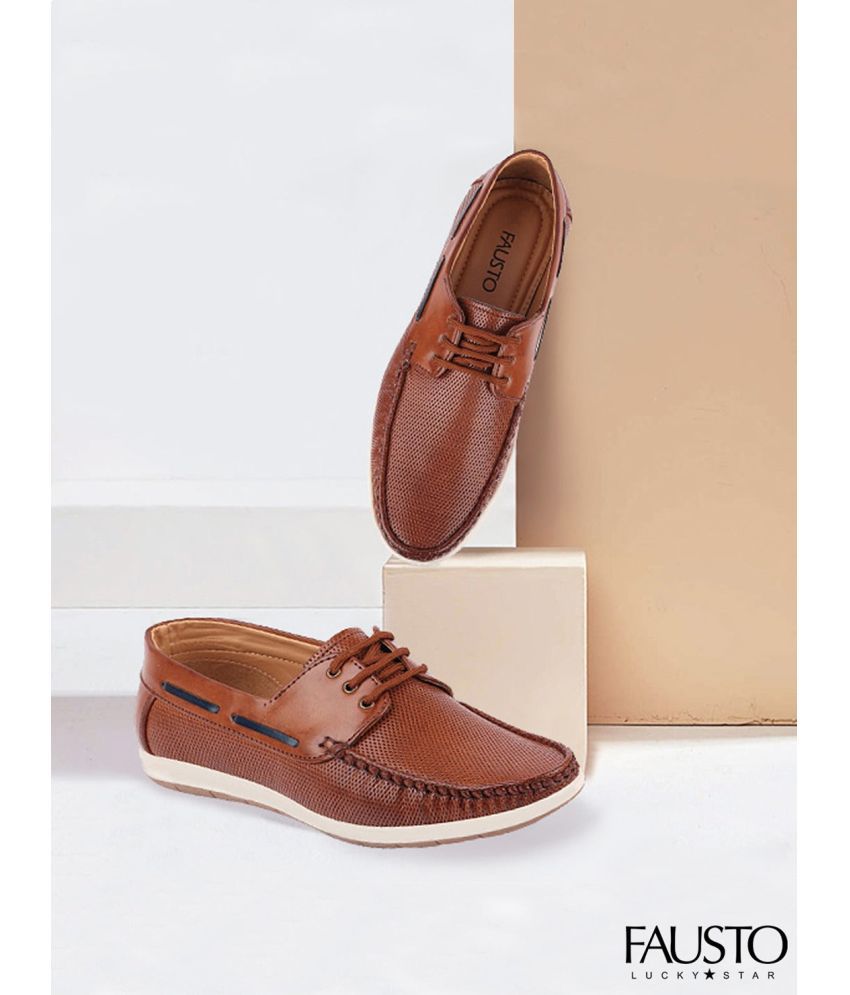     			Fausto - Brown Men's Boat Shoes