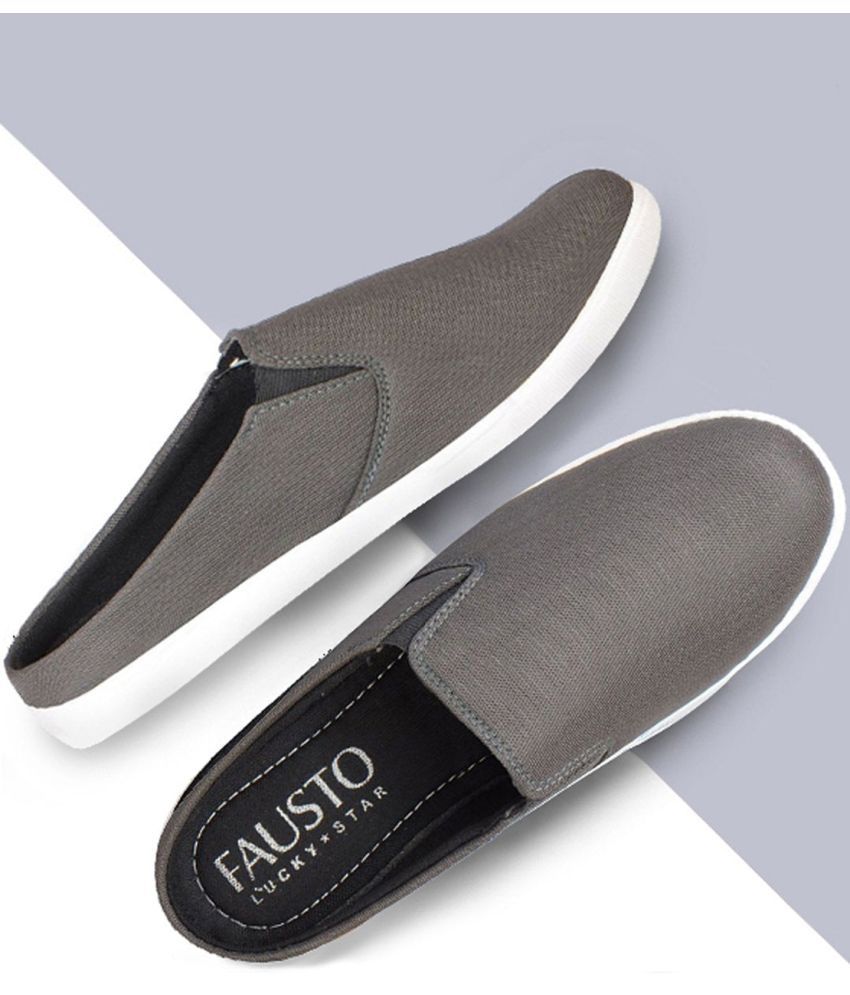     			Fausto - Light Grey Men's Slip-on Shoes