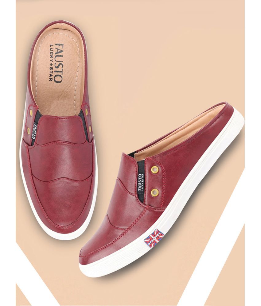     			Fausto - Maroon Men's Slip-on Shoes