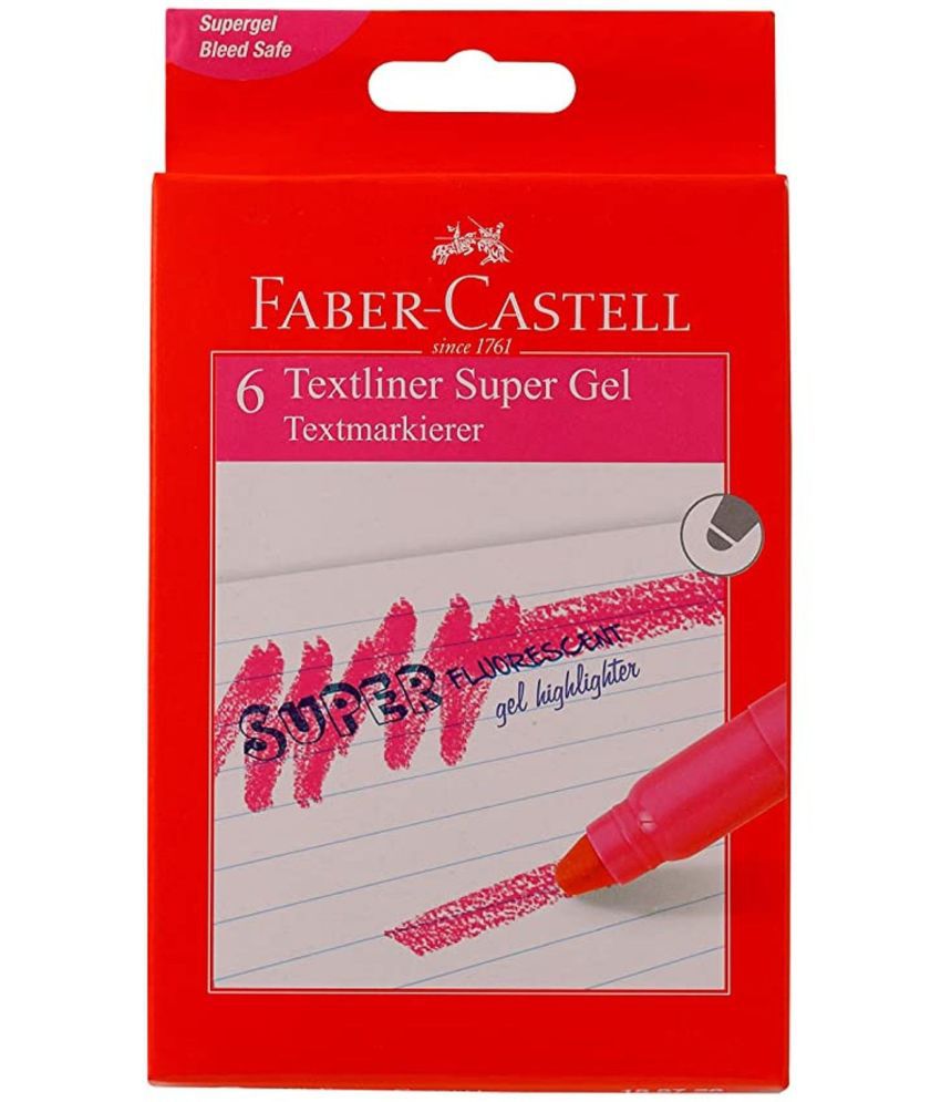     			FABER-CASTELL Super Gel Textliner - Pack of 6 Pink (Set of 6, Pink) (Set of 6, Pink)