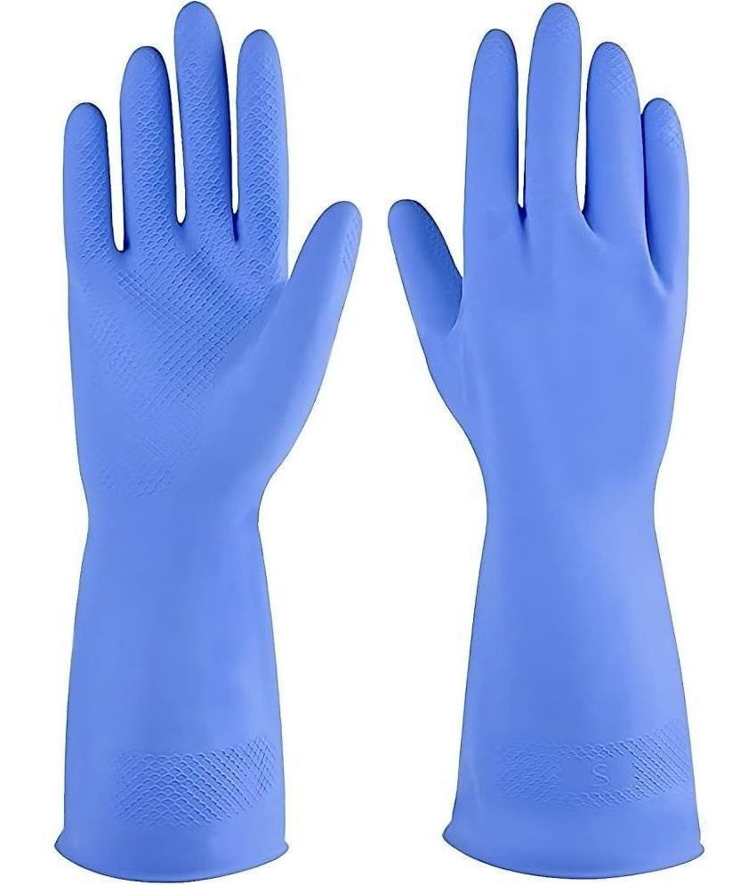     			alciono - Blue Rubber Large Cleaning Gloves ( Pack of 1 )