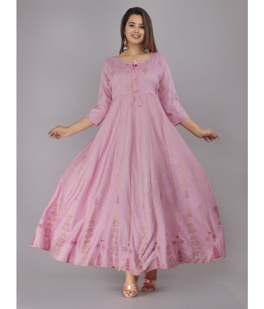     			AVEITH - Pink Rayon Women's Anarkali Kurti ( Pack of 1 )