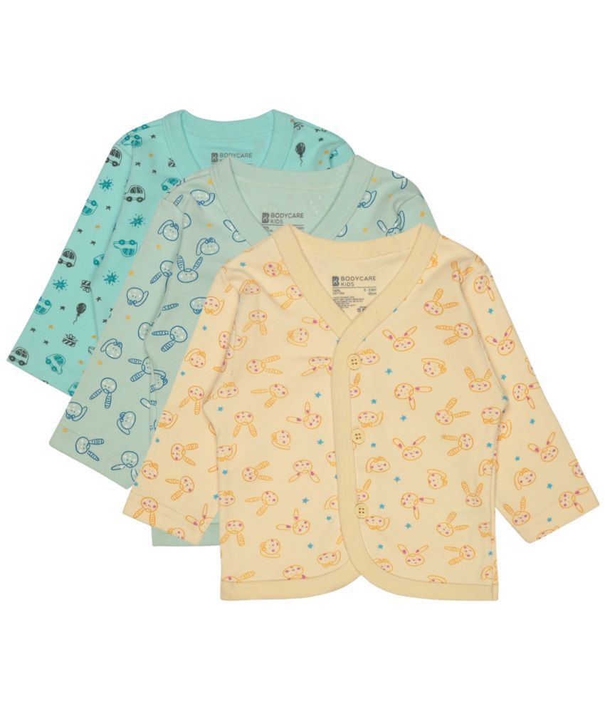     			Bodycare Baby Front open Printed Top Pack Of 3 - Assorted