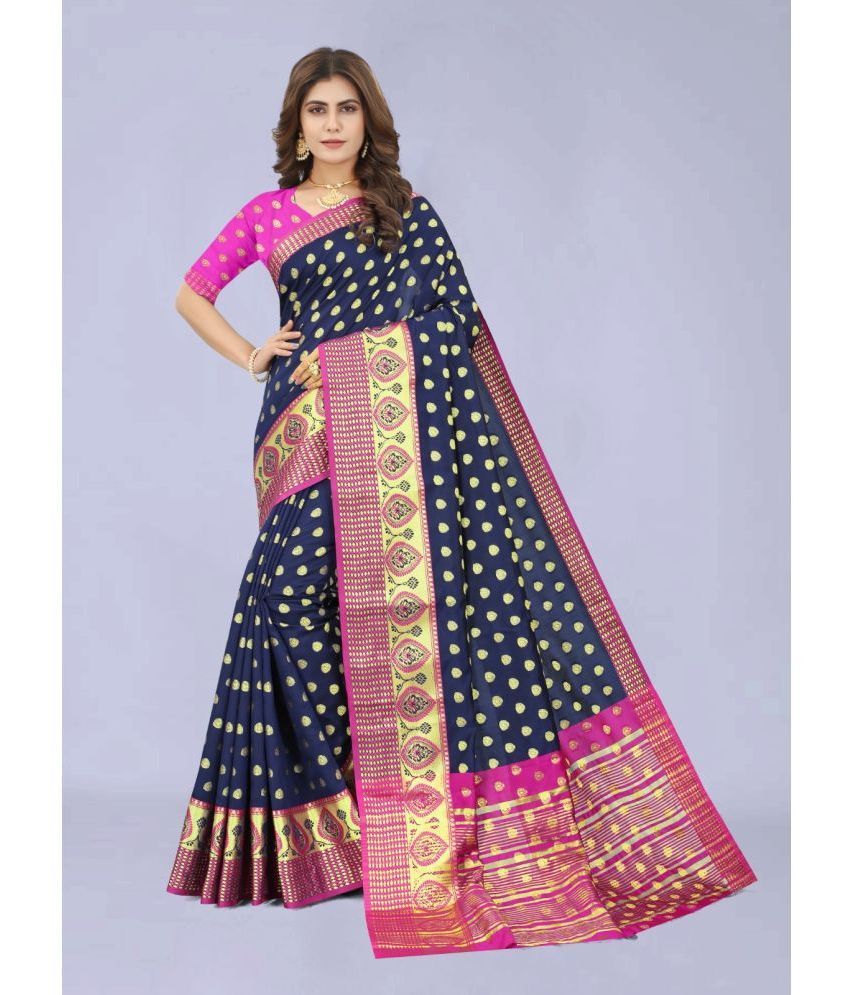     			CARTSHOPY - Rani Banarasi Silk Saree With Blouse Piece ( Pack of 1 )