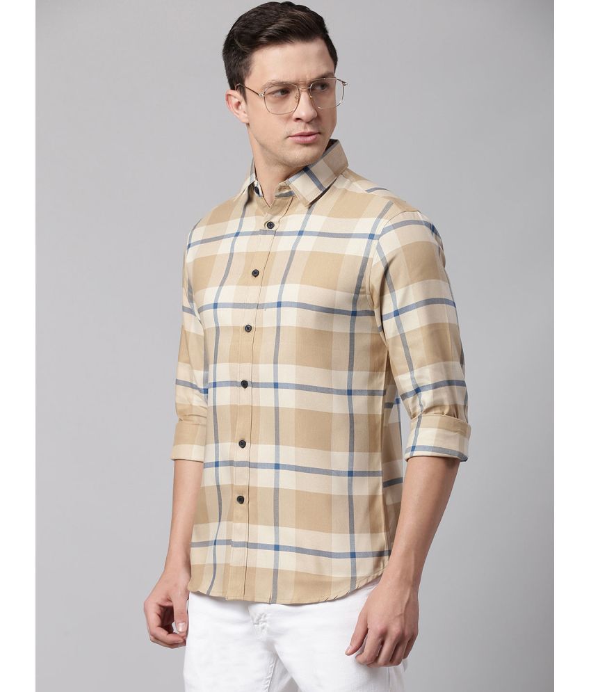     			Dennis Lingo - Khaki Cotton Blend Slim Fit Men's Casual Shirt ( Pack of 1 )
