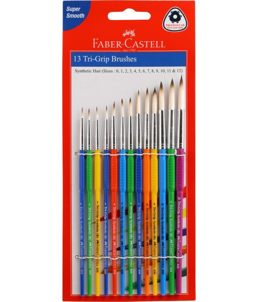     			FABER-CASTELL 13 Tri Grip Brushes (Round) (Assorted)