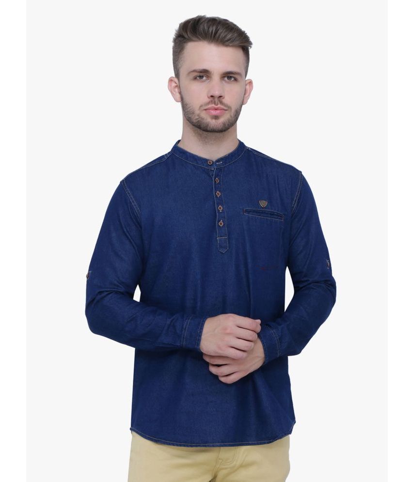     			Kuons Avenue - Navy Blue Cotton Men's Regular Kurta ( Pack of 1 )