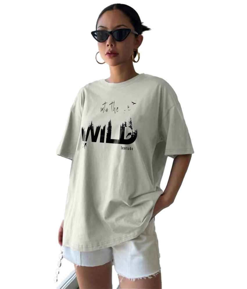     			Leotude - grey cotton blend Regular Fit Women's T-Shirt ( Pack of 1 )