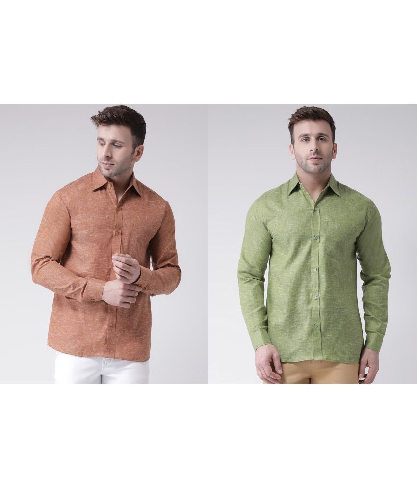     			RIAG - Brown Cotton Blend Regular Fit Men's Casual Shirt ( Pack of 2 )