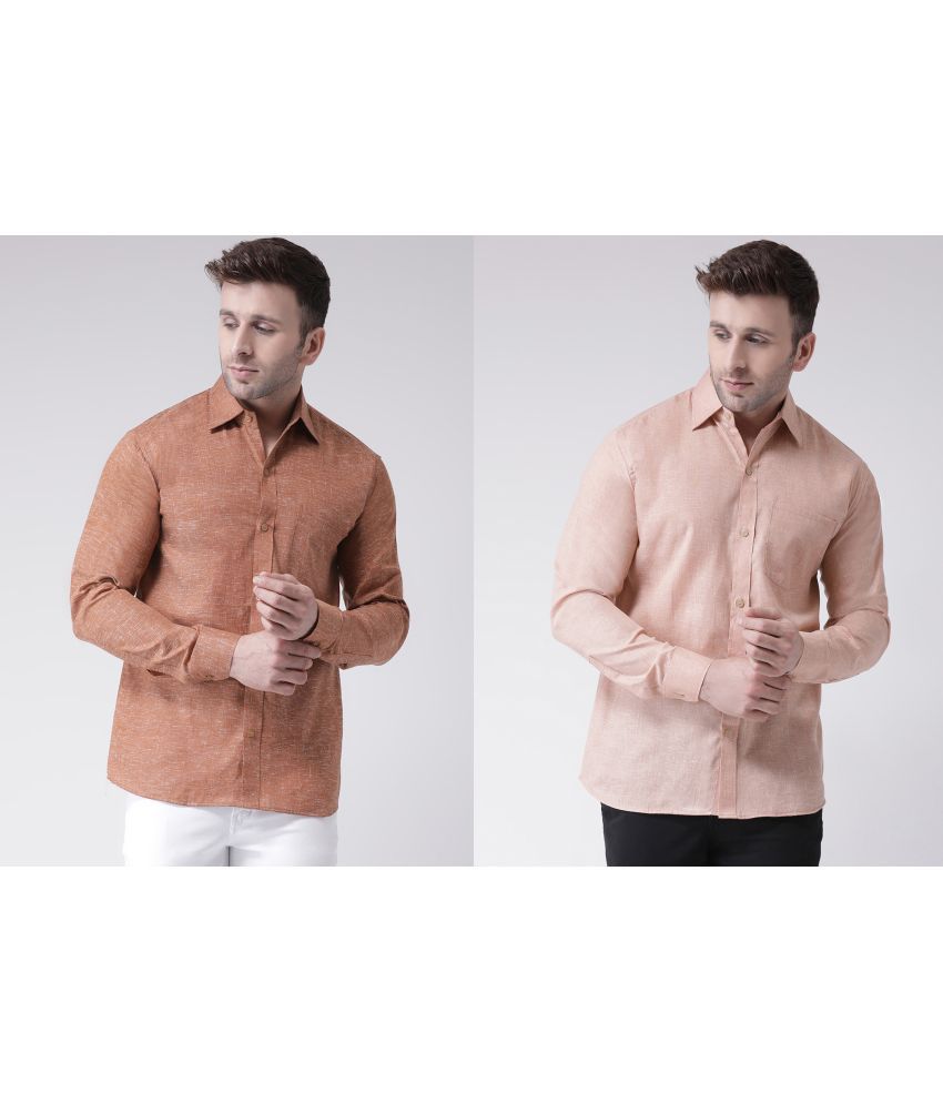     			RIAG - Brown Cotton Blend Regular Fit Men's Casual Shirt ( Pack of 2 )