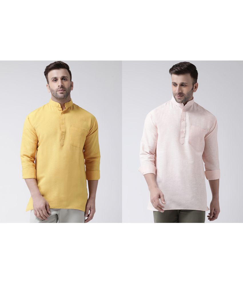     			RIAG - Mustard Cotton Blend Regular Fit Men's Casual Shirt ( Pack of 2 )