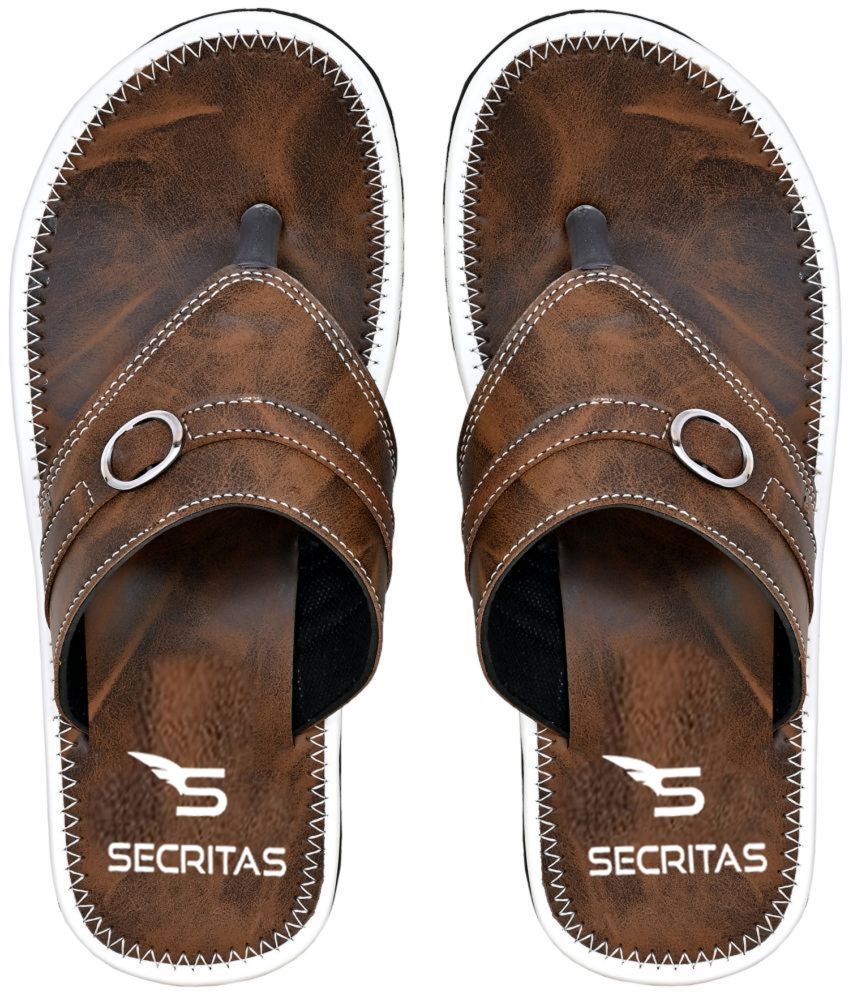     			Secritas - Brown Men's Leather Slipper