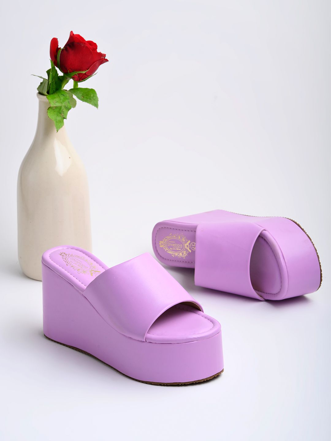     			Shoetopia - Mauve Women's Slip On Heels