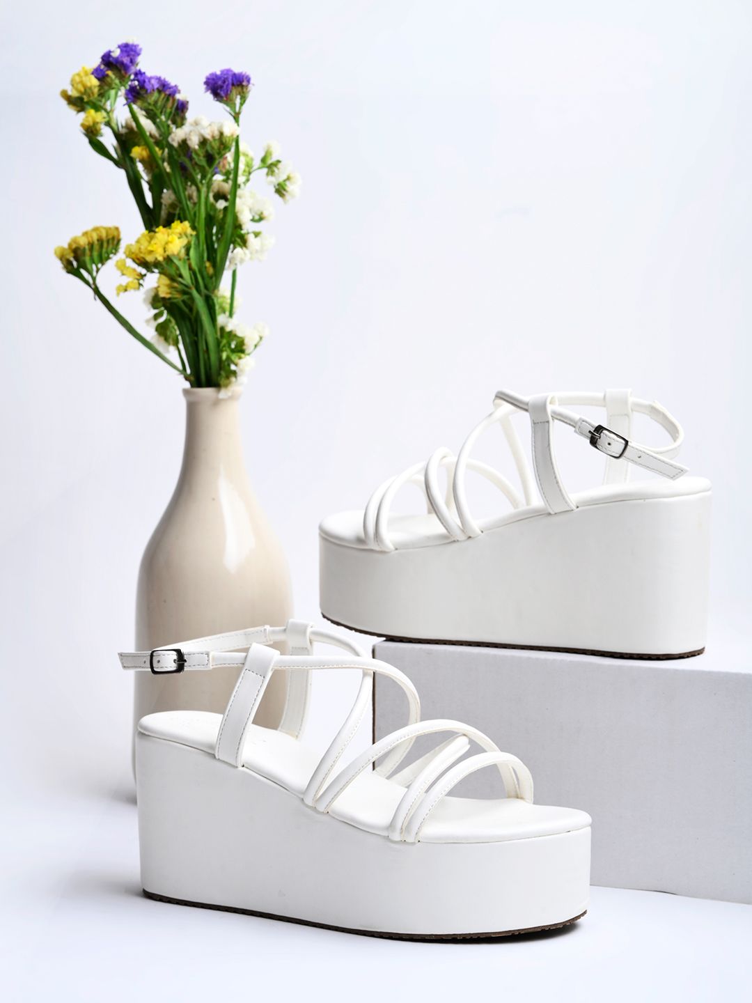     			Shoetopia - White Women's Sandal Heels