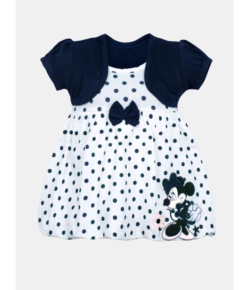     			mustmom - Navy Blue Cotton Baby Girl Frock ( Pack of 1 )