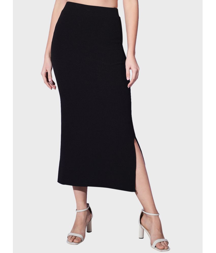     			BuyNewTrend - Black Cotton Blend Women's Straight Skirt ( Pack of 1 )